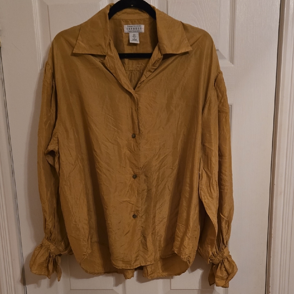 Express Golden Silk Blouse